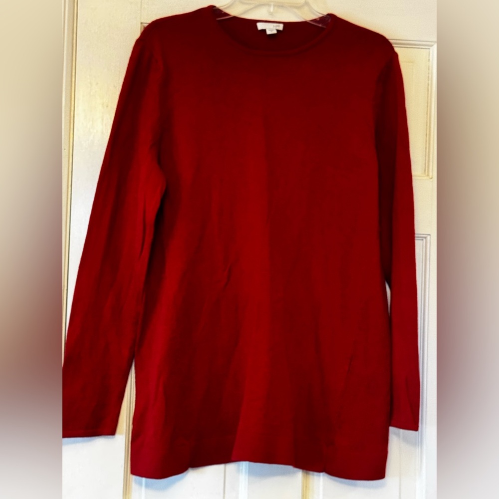 J. Jill Vibrant Red Crew Neck Sweater - Picture 3 of 8